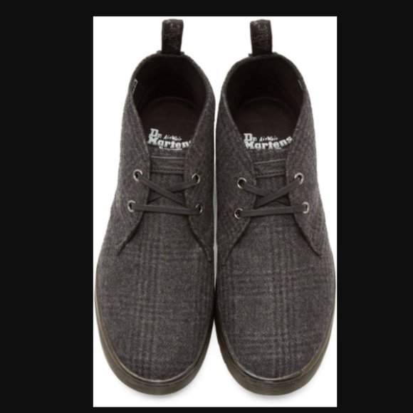 Deadstock Doc Marten Grey Plaid Felted Wool Mayport Boots - Picture 3 of 5